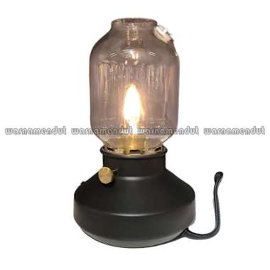 Lampu meja dekorasi retro antik kaca tinggi 25cm WMO IK3894 TARN krem
