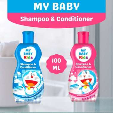 My Baby Kids Shampoo and Conditioner 180ml - Shampoo Anak biru