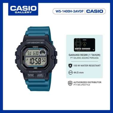 Casio Jam Tangan Pria General WS-1400H-3AVDF Digital Water Resistance Blue