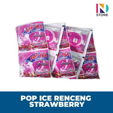 POP ICE RENCENG/RENTENG ISI 10 SACHET STRAWBERRY RENCENG