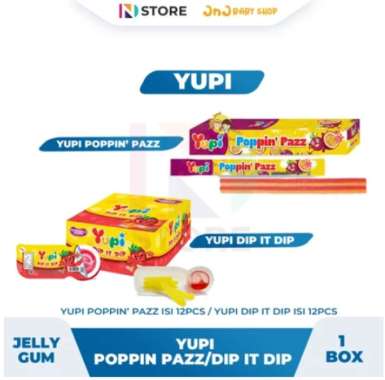 Yupi Dip It Dip Strawberry Sause / Yupi Poppin' Pazz Permen Jeli isi 12pcs dip it dip