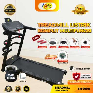 Bfit 699 Treadmill Listrik Multifungsi - Motor Dinamo 2 HP, Layar LCD, Sistem Penyangga Rendah Dampak