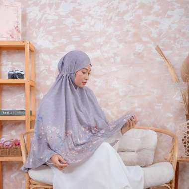 VESELKA Alesya Bergo Syari Hijab Printing instant Khimar Motif Bunga Syari Jilbab Kerudung Praktis m