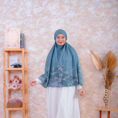 VESELKA Alesya Bergo Syari Hijab Printing instant Khimar Motif Bunga Syari Jilbab Kerudung Praktis m