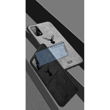 Case Deer Luxury Leather For Realme 7 l 7 Pro l 7i Case Soft Case Realme7 Realme 7 Hitam