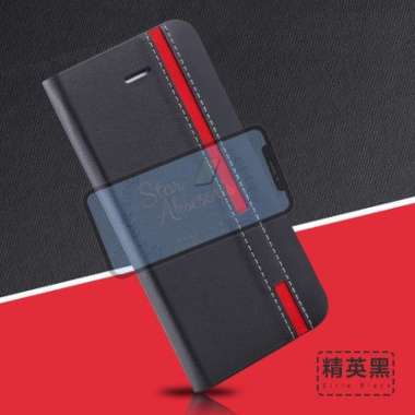 Realme 9 4G Flip Case Luxury Leather Sporty Soft TPU Case Realme 9 4G Hitam