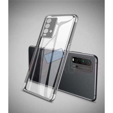 Xiaomi Redmi 9T Case Luxury Clear Transparent Plating Case Redmi 9T Hitam