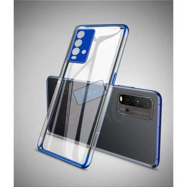 Xiaomi Redmi 9T Case Luxury Clear Transparent Plating Case Redmi 9T Biru