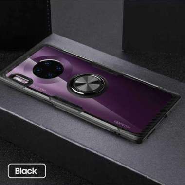 Huawei Mate 30 Pro Hybrid Carbon Fiber Ring Stand Clear Case Mate 30Pro Hitam