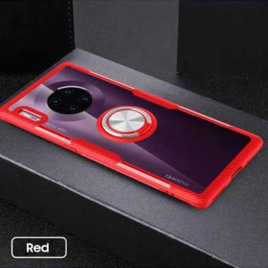 Huawei Mate 30 Pro Hybrid Carbon Fiber Ring Stand Clear Case Mate 30Pro Merah