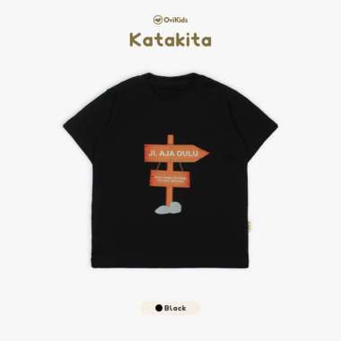 OVIKIDS Katakita - Baju Kaos Meme Anak Laki-Laki Perempuan 2-6Tahun 6 Black