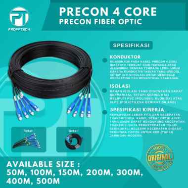 Kabel Fiber Optik Ftth Drop Cable Sc Sc Precon Fiber Optic 4 Core 3 Seling 300 Meter