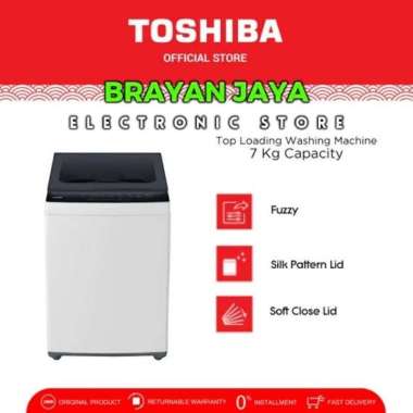 MESIN CUCI TOSHIBA 1 TABUNG AWM-801AN(WK) KAPASITAS 7 KG MESIN CUCI OTOMATIS