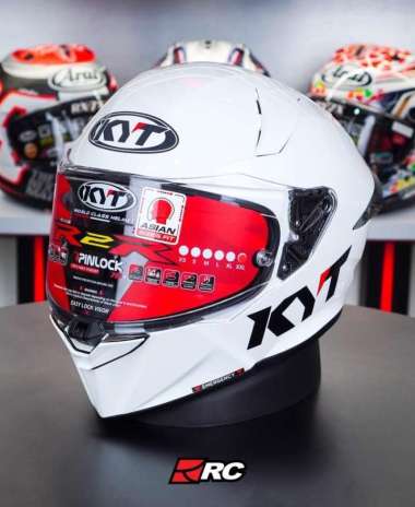 Helm Motor Full Face - KYT R2R Classic Solid White Gloss Original XXL