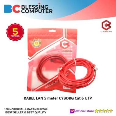KABEL LAN 5 meter CYBORG Cat 6 UTP / Kabel LAN 5m