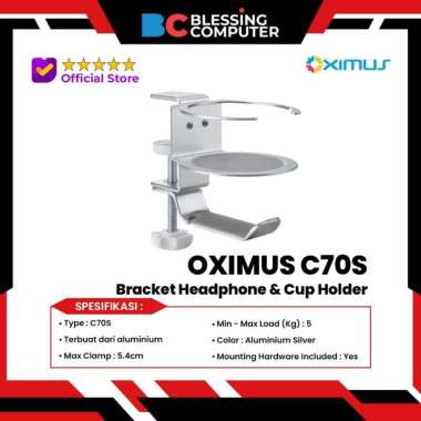 OXIMUS C70S Bracket Headphone & Cup Holder