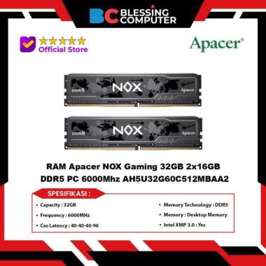 RAM Apacer NOX Gaming 32GB 2x16GB DDR5 PC 6000Mhz AH5U32G60C512MBAA2