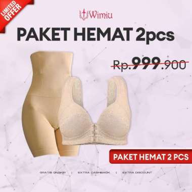 WIMIU PAKET HEMAT 1 PCS BRA MENYUSUI GRATIS 1 PCS KORSET PELANGSING BH tanpa kawat 100094 korset 008