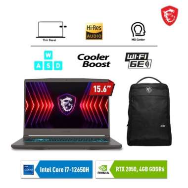 Laptop MSI Thin 15 B12UCX 144Hz Core i7 Gen12H 8GB 512GB RTX2050