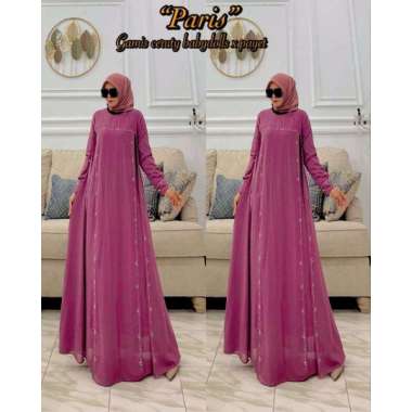 GAMIS CERUTY PAYET BELAH PREMIUM TERMEWAH BAJU GAMIS SERUTI CANTIK GAMIS LEBARAN WANITA TERBARU Ld11