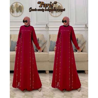 GAMIS CERUTY PAYET BELAH PREMIUM TERMEWAH BAJU GAMIS SERUTI CANTIK GAMIS LEBARAN WANITA TERBARU Ld11