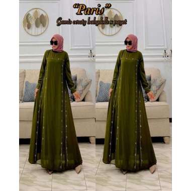 GAMIS CERUTY PAYET BELAH PREMIUM TERMEWAH BAJU GAMIS SERUTI CANTIK GAMIS LEBARAN WANITA TERBARU Ld11