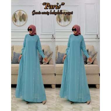 GAMIS CERUTY PAYET BELAH PREMIUM TERMEWAH BAJU GAMIS SERUTI CANTIK GAMIS LEBARAN WANITA TERBARU Ld12