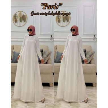 GAMIS CERUTY PAYET BELAH PREMIUM TERMEWAH BAJU GAMIS SERUTI CANTIK GAMIS LEBARAN WANITA TERBARU Ld11