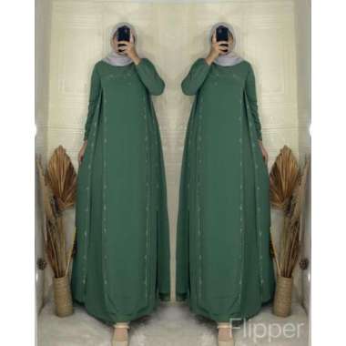 GAMIS CERUTY PAYET BELAH PREMIUM TERMEWAH BAJU GAMIS SERUTI CANTIK GAMIS LEBARAN WANITA TERBARU Ld11