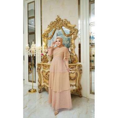 GAMIS LEBARAN 2023 TERBARU GAMIS CERUTY MEWAH MIX BRUKAT GAMIS PREMIUM Ld110cm (Standard) A