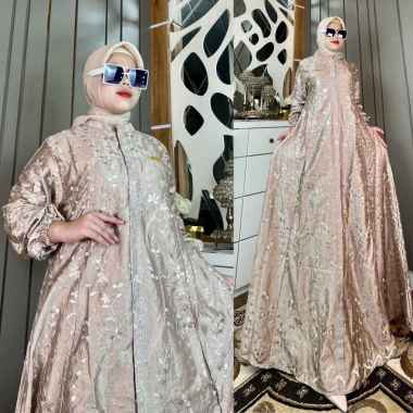 GAMIS SANTORINI BORDIR GAMIS BORDIR CANTIK DAN MEWAH GAMIS KEKINIAN KONDANGAN PESTA GAMIS VIRAL TERB