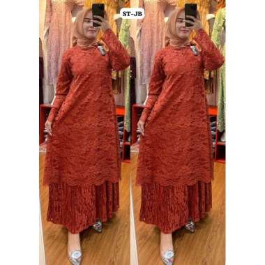 GAMIS FULL BROKAT MALAYSIA ROK PLISKET PREMIUM SUDAH DOUBLE FURING GAMIS PESTA BURKAT CANTIK TERBARU
