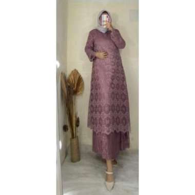 GAMIS BROKAT MALAYSIA PLISKET PREMIUM GAMIS BURKAT BAJU KONDANGAN CANTIK MEWAH MODEL TERBARU L (Stan