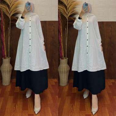 (TERLARIS) GAMIS OUTER + INER SERAGAM DENGAN OUTER PUTIH TERPISAH DENGAN INER WARNA HITAM GAMIS SERA