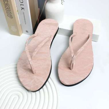 Sandal Flat Wanita Dewasa Motif Jepit Silang Terbaru Kekinian 36 Peach