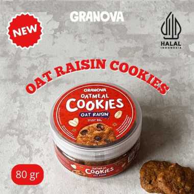Granova - Oat Raisin Cookies 80gr - Kue Kering Oatmeal Renyah, Egg Free, Dairy Free, Healthy Snack