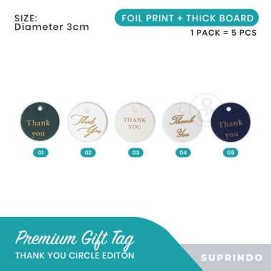 (5pcs) Tag ucapan bulat thank you 04