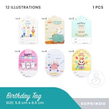 (PER PCS) HANG TAG HAPPY BIRTHDAY BESAR HBD - RANTAI SILVER