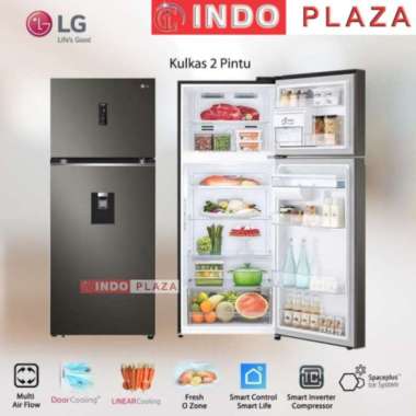 KULKAS LG 2 PINTU INVERTER GNF-372PXAK / 392PXAK DISPENSER AIR + WIFI GN-F372PXAK