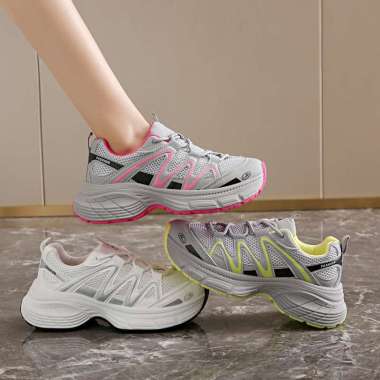LURAD Sepatu Wanita Sporty Santai Alas Tebal Bertali Sepatu Cewek Running Shoes Elegant Simple Dipak