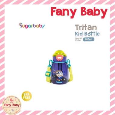 SUGAR BABY TRITAN KID BOTTLE STRAW 600ML BLUE HERO LION