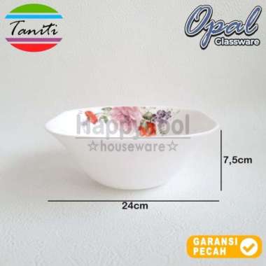 TANITI 1pcs Mangkok Segi Keramik 7,5in Opal Antheros Series Mangkok Salad Mangkok Saji 19cm 9,5 Inch