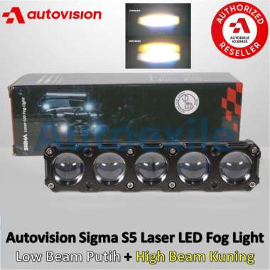 Autovision Sigma S5 Laser LED Fog Light 2Warna Putih 6000K Kuning 2800K Original Lampu Sorot Kabut L