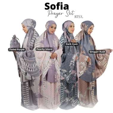 RTSR Sofia Prayer set / Mukena Motif permium / Mukena Lasercut / Muken Dark Cayn