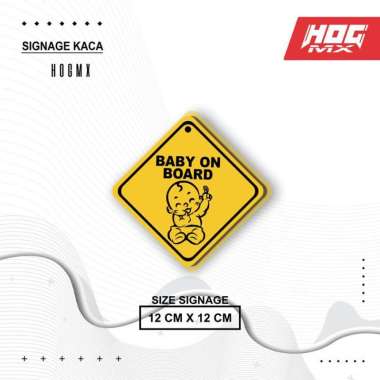 Signage Gantungan Kaca Mobil Kuning BABY ON BOARD