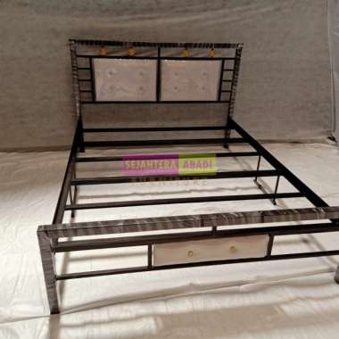 Ranjang besi minimalis, divan besi, divan kasur, divan ALOHA, cat powder coating, anti karat, dipan 
