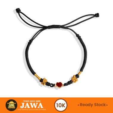 Gelang Tali Emas Lovely Kadar 10 Karat Toko Mas Jawa Tali hitam