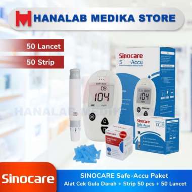 Sinocare Safe-Accu Paket Alat Cek Gula Darah/Cek Gula Darah