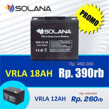 BATERAI SOLANA 18AH 12V /AKI SOLANA 12V 18AH / AKI SOLAR PANEL / BATERAI VRLA ORIGINAL MURAH BERGARA