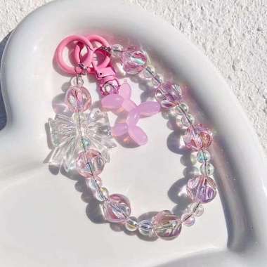 ACC012 GANTUNGAN KUNCI MAINAN TAS/ GANTUNGAN HP LUCU Pink Muda